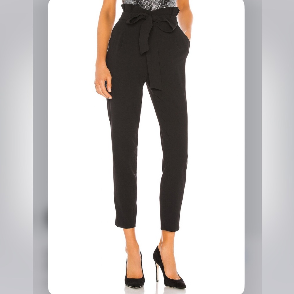 Alice + Olivia Jessie black paperbag pants